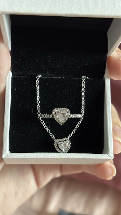 Conjunto colar e anel tam 52 Pandora