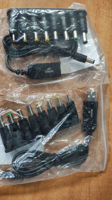 Кабель для роутера USB DC 5V to 9V и 5V to 12V  с набором переходников