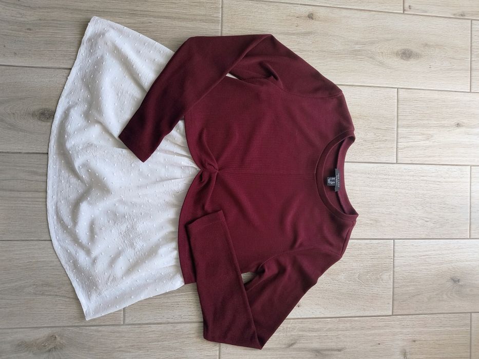 Sweterek z koszulą/ baskinką damski