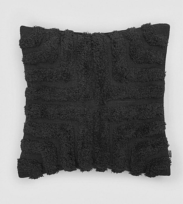 Sinsay nowa poszewka 3D żakardowa włosie dekoracyjna czarna fluffy