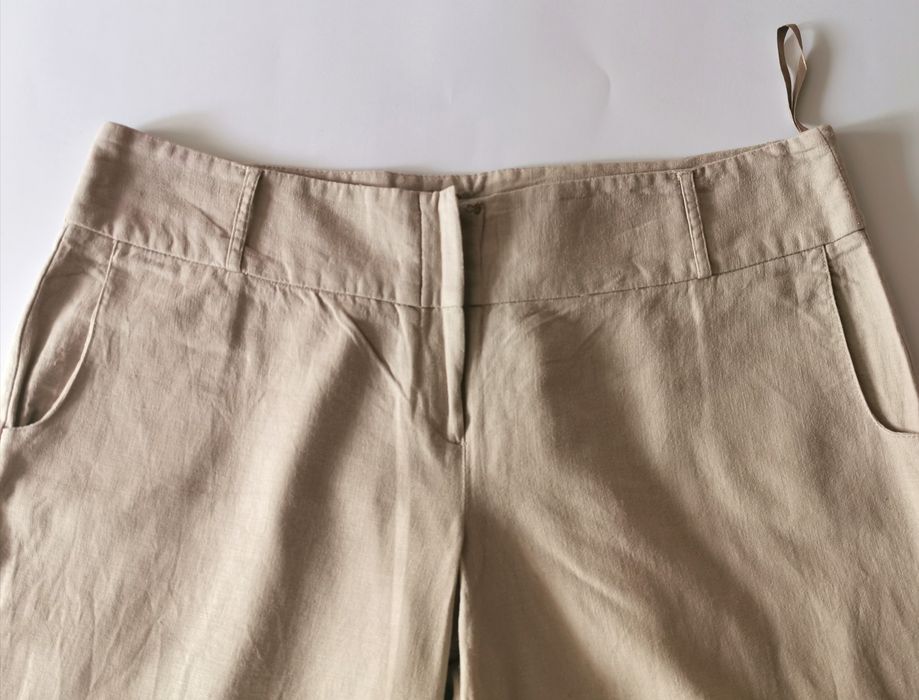 Lniane rybaczki ETAM beżowe 44/46 XL/XXL
