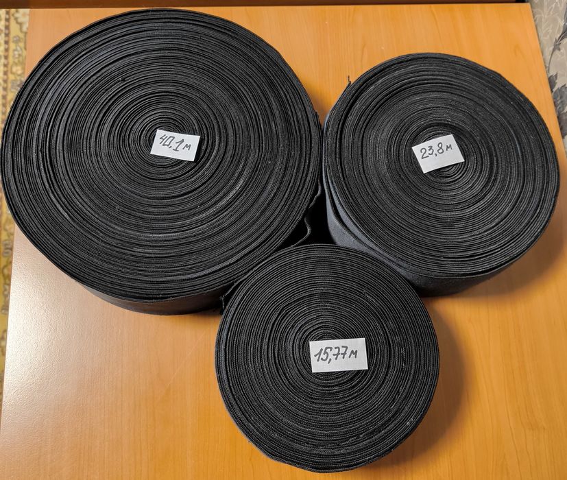 Резинка 8 см манжетная, поясная, тентов, чехлов широкая черная