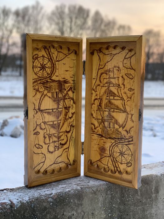 Нарди ручна робота корабель море вироби з деревини подарунок