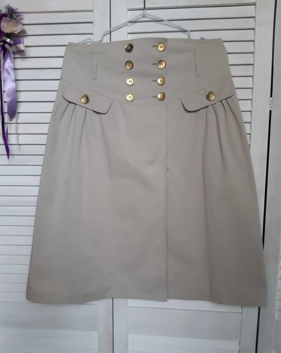 Брендовая, натуральная бежевая юбка burberry