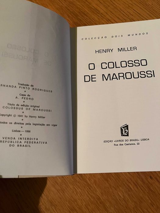 O COLOSSO DE MAROUSSI       Henry Miller