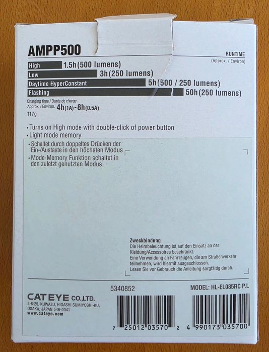 Lanternas Cateye AMPP 400 e 500 Lumens