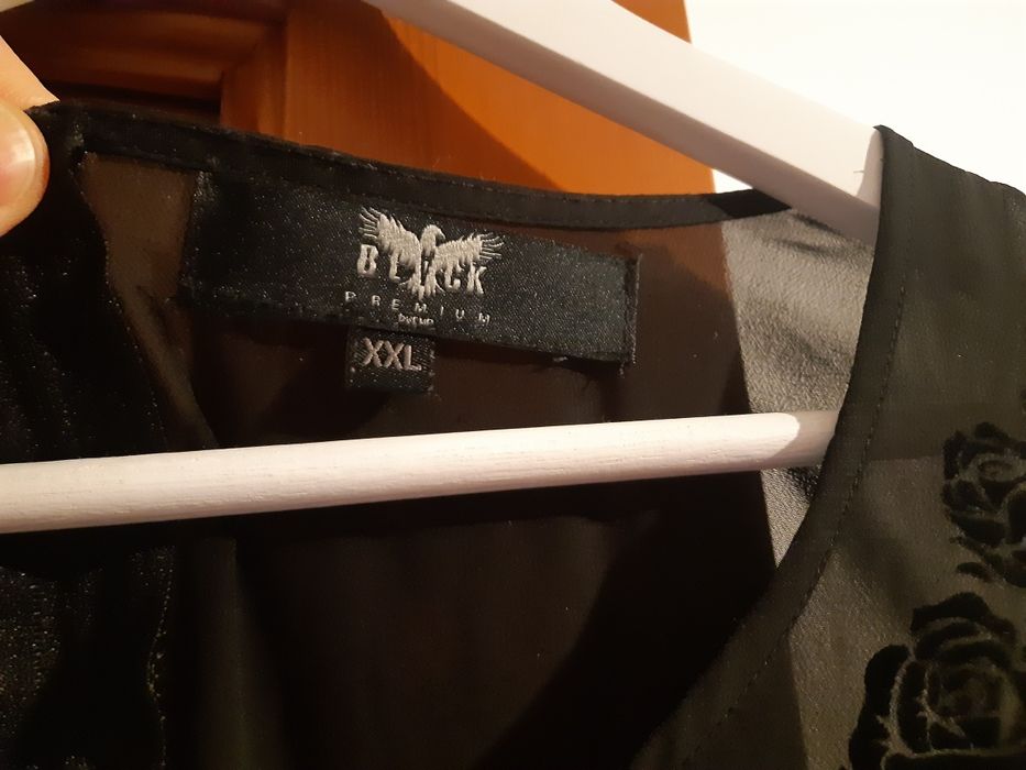 Sukienka welurowa czarno zielona XXL