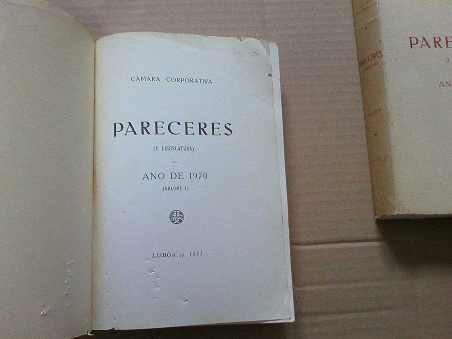 Pareceres X legislatura 2 volumes 1970