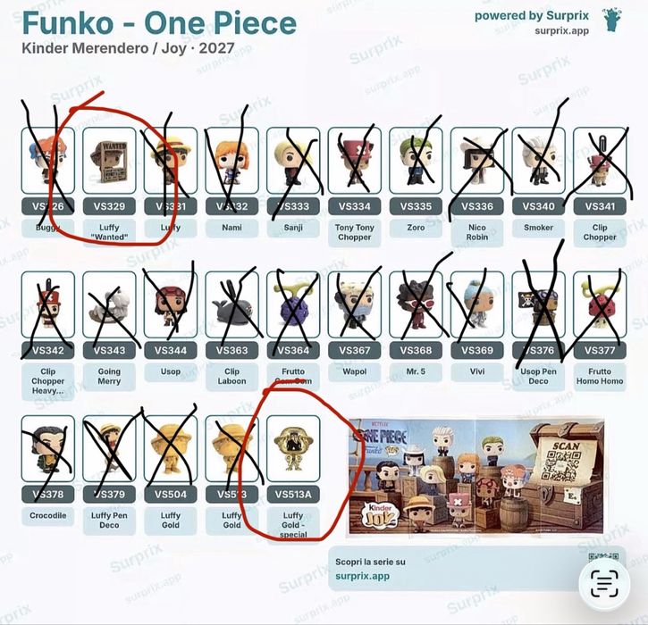 Mini Funko Pop One Piece Kinder Joy