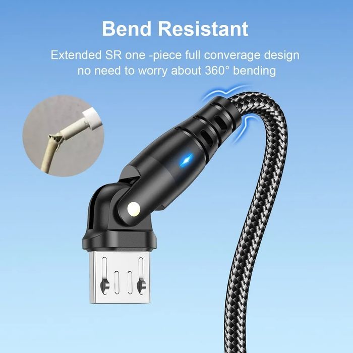 Шарнирный поворотный кабель микро-юсб micro-Usb с быстрой зарядкой