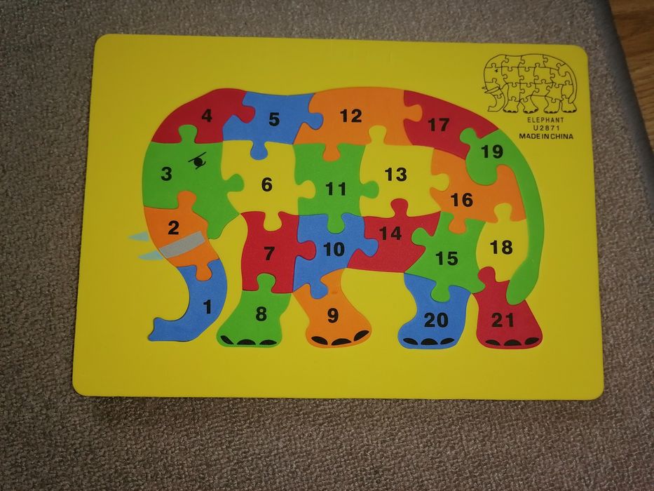 Czuczu puzzle 2+,rzepy zwierzęta, puzzle piankowe liczby