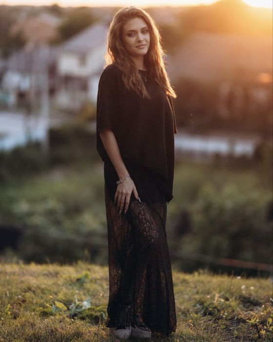 Мереживна спідниця чорна