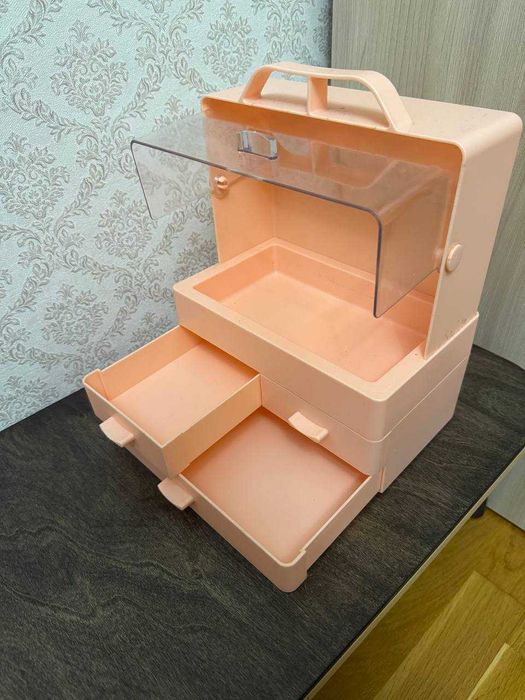 Настільний органайзер для косметики - Cosmetic storage Рожевий