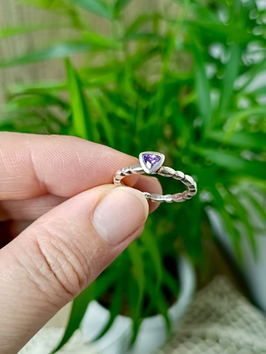 Subtelny srebrny pierścionek z cyrkonią 925  Soren P. Jones SPJ