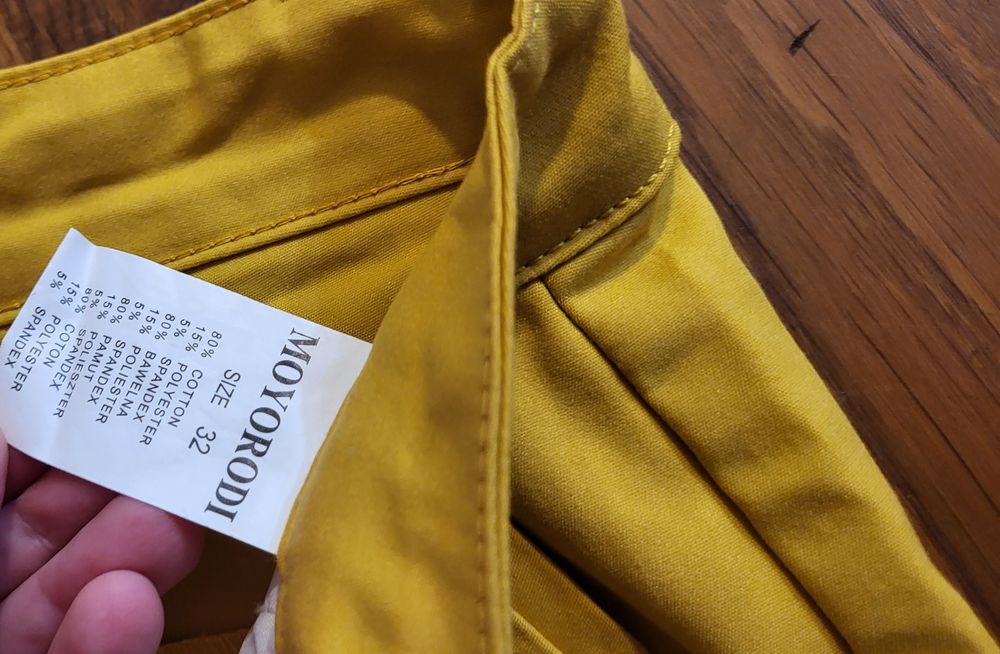 spodnie damskie moyorodi rozmiar 32 żółte