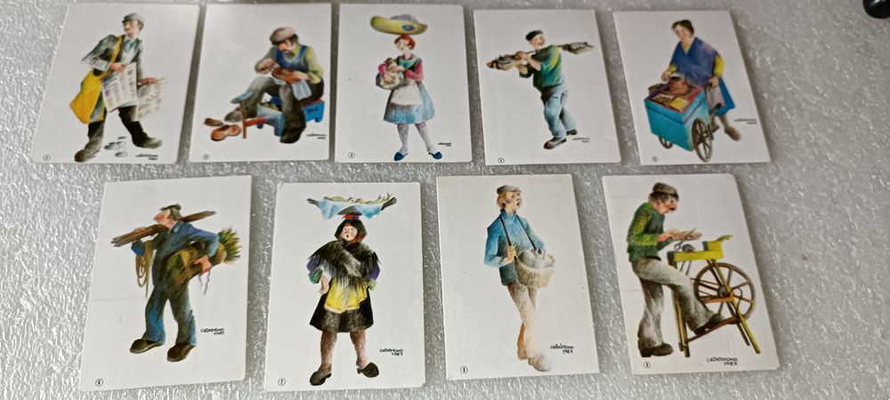 Coleção de 9 calendáriosde bolso coleção numerada de 1983