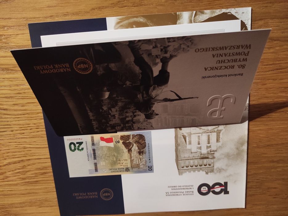 banknot 80 rocznica powstania warszawskiego