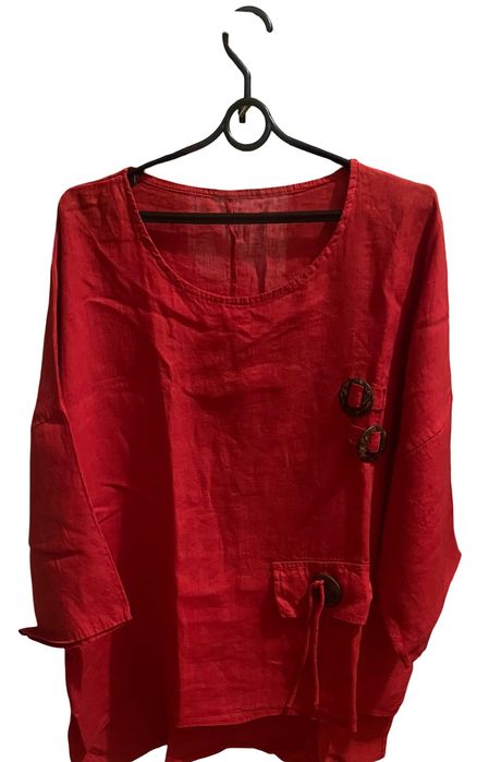 Ефектна блуза сорочка туніка льон 100% XL/2XL оверсайз