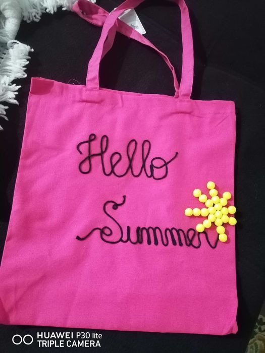 Bolsa de praia bordada