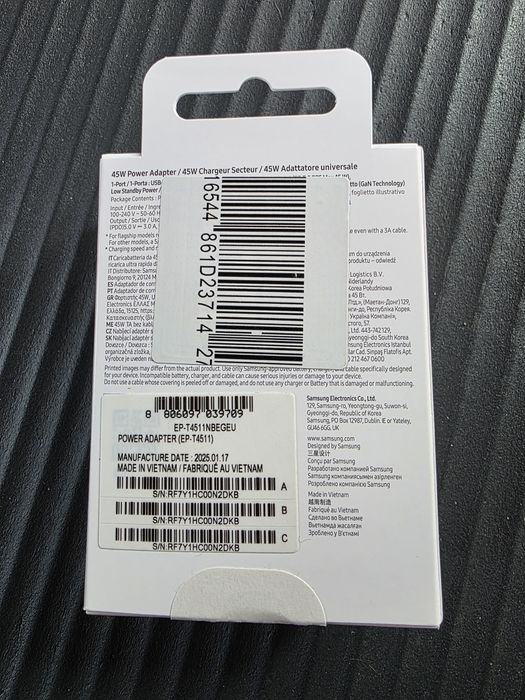 Ladowarka samsung 45w. Oryginal.