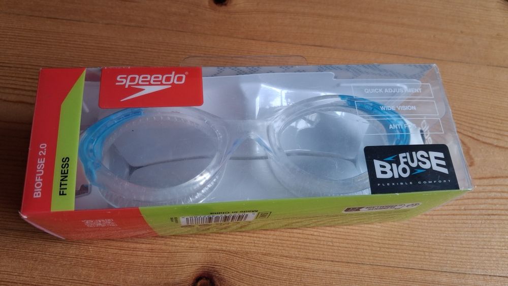 Okularki pływackie speedo biało niebieskie