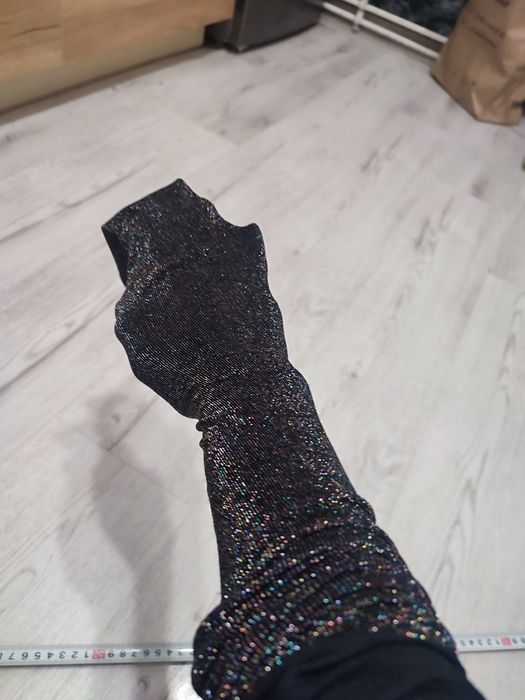 Rajstopy na święta, czarne błyszczące rajstopy r. 116