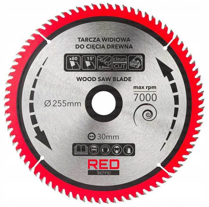 Zestaw 5 TARCZ Tarcza WIDIOWA Do Drewna Piły Piła 255mm / 30mm