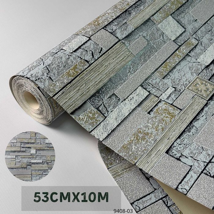 Шпалери півметрові слов'янськи вінілові на паперовій основі під камінь