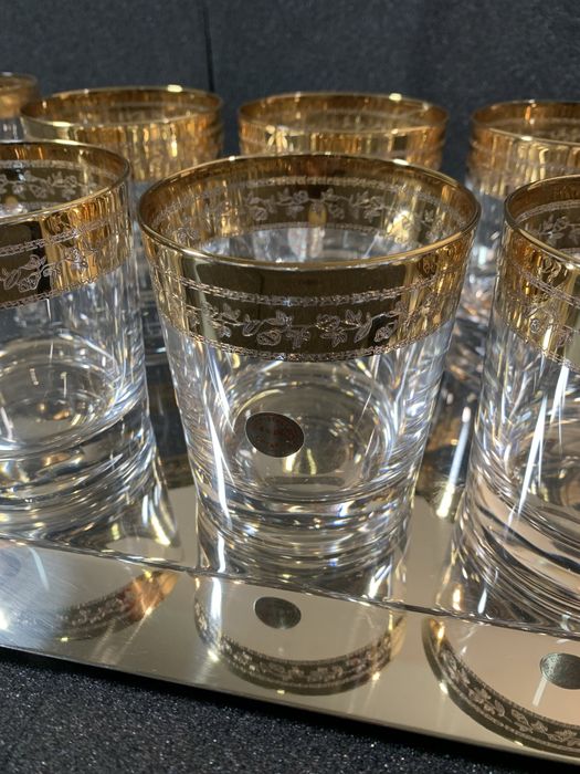 Serviço de Whisky e Licor em Cristal de Chumbo 24% e Ouro (CONJUNTO IMACULADO)