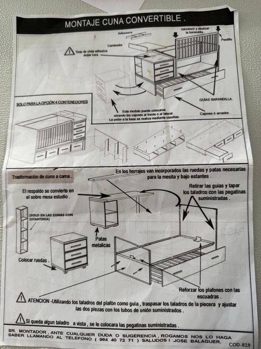 Transformável Berço em cama