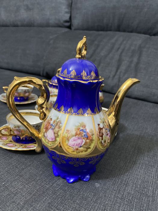 Serviço de chá em porcelana JWK Bavaria em ouro