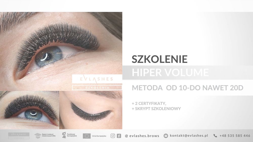Szkolenie z rzęs 2-5d, 5-10d, 10-20d, light, mega, hiper volume POZNAŃ