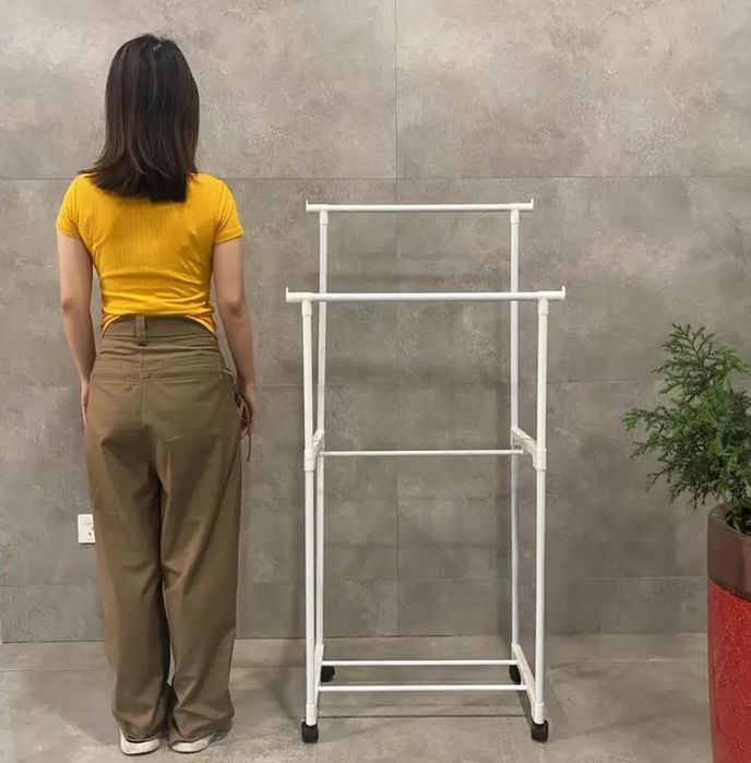 Переносний подвійний стійка для одягу