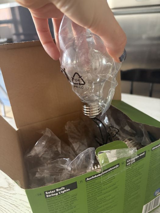 Lampki do ogrodu lub na balkon solar bulb string light warm white