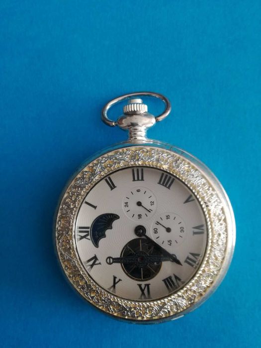 "Heritage Collection"-Relógio Bolso, Banho Prata-Ed Esp 1376-Mod. SENA