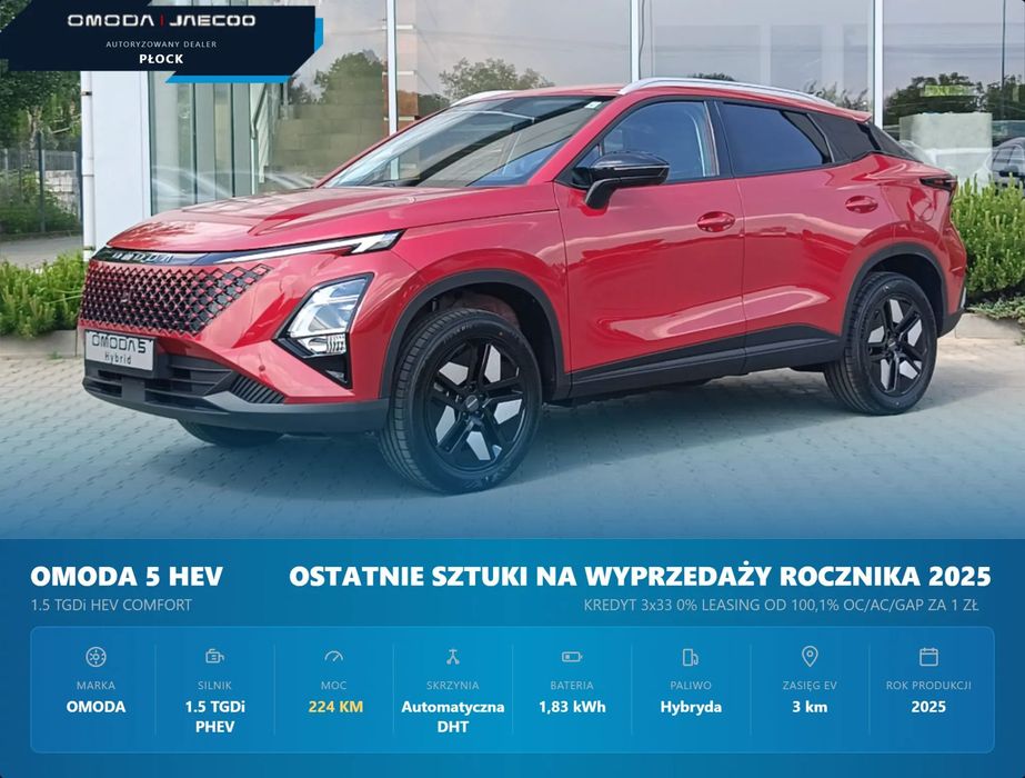 Omoda 5 Hybryda 220 koni Wyprzedaż ROCZNIKA
