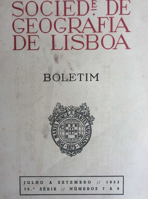 Boletim da Sociedade de Geografia de Lisboa. -  1952. Ver sumário