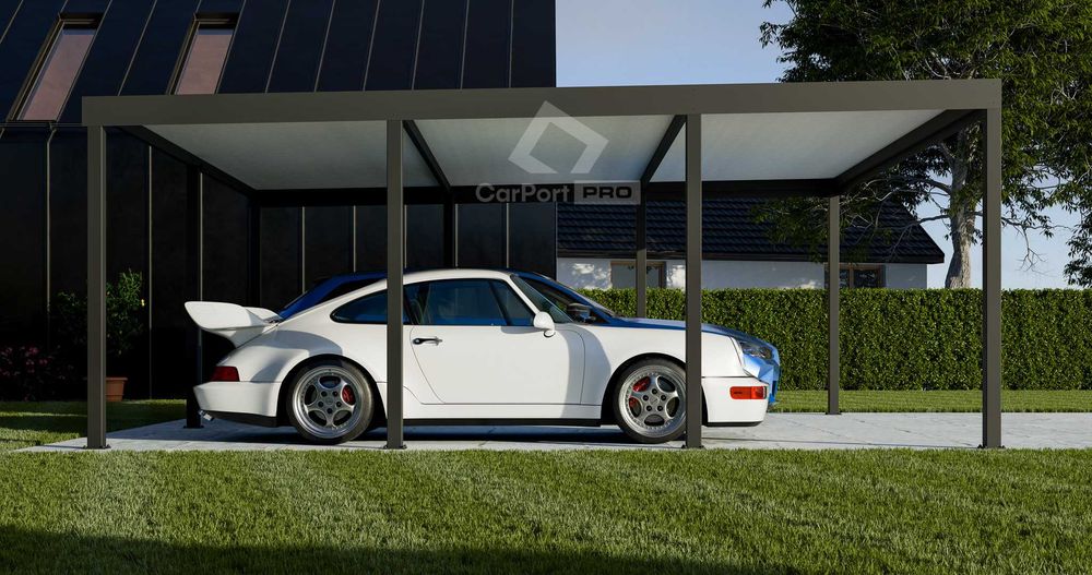 CarPort PREMIUM - wiata samochodowa 6x5,5 - antracyt  CP109