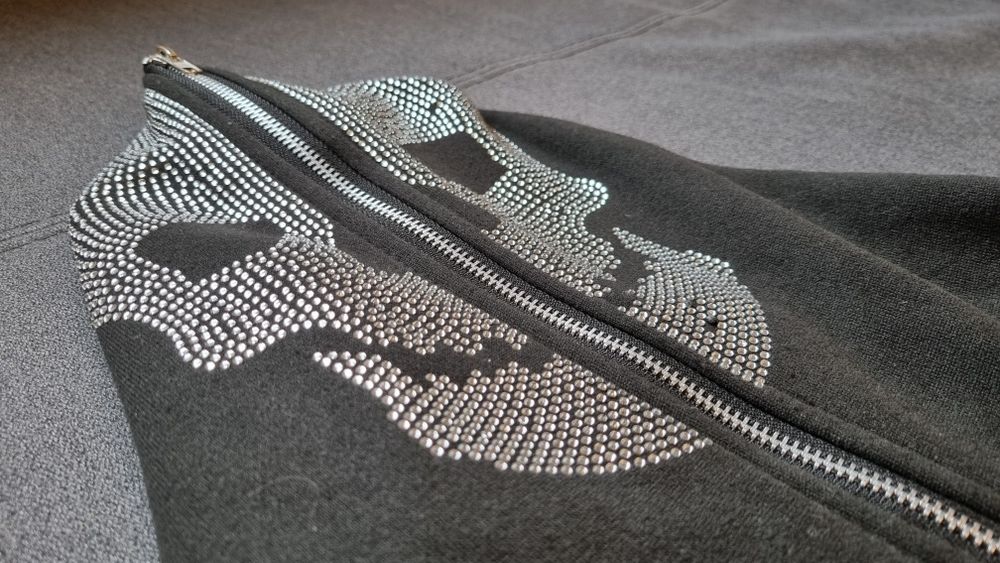 Crystal ZIP Skeleton Hoodie M