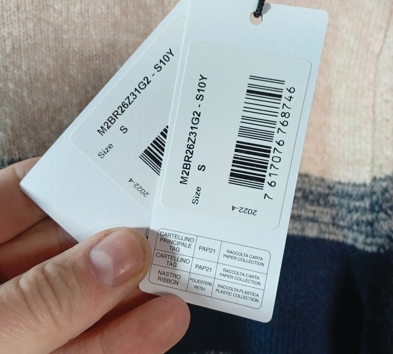 Guess Sweter Męski Szary w Pasy Oryginalny Rozmiar S