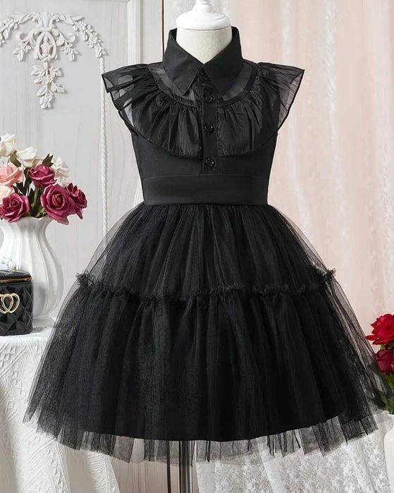 Nowy strój Wednesday Addams, r. 128 przebranie halloween karnawał