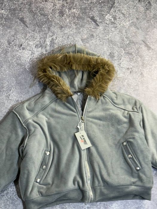 Бомбер з мехом аляска куртка курточка пуховик MA-1 женский сірий серый
