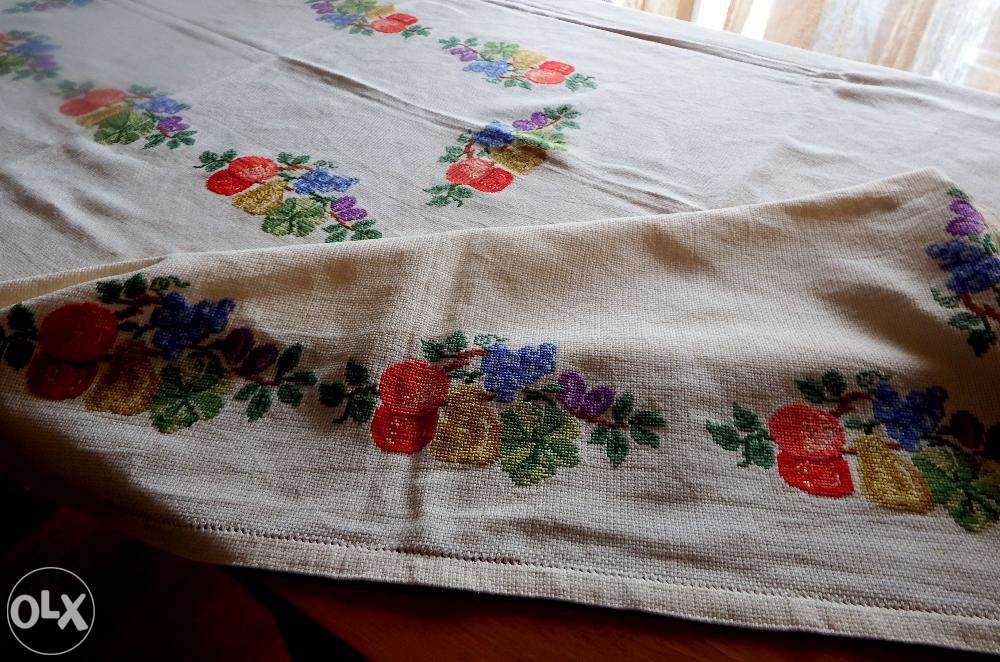 toalha em ponto de cruz