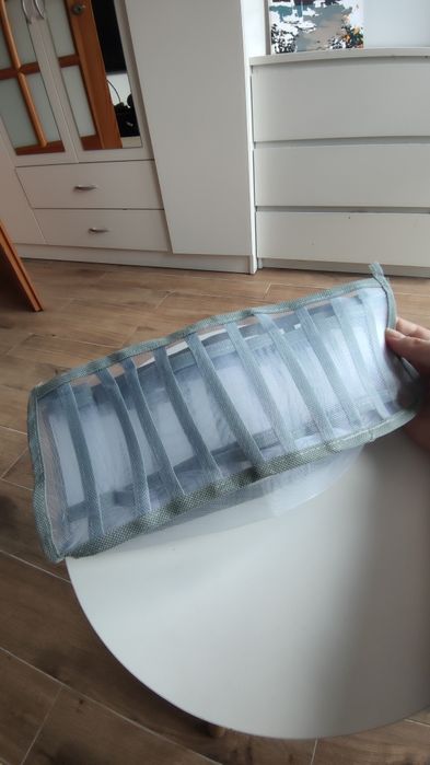 Zestaw 3 organizerów do szuflady 11 przegródek szary