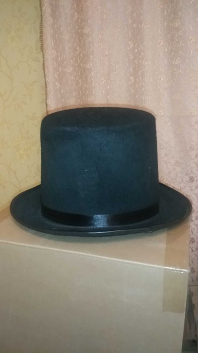 шляпа цилиндр капелюх фетр 15см