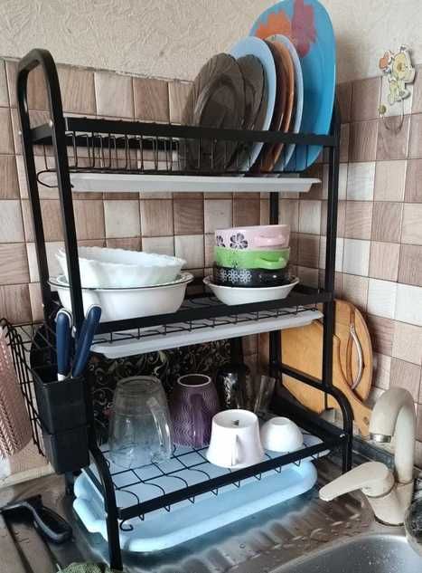 Сушарка кухонный трехъярусный органайзер сушка сушилка для посуды