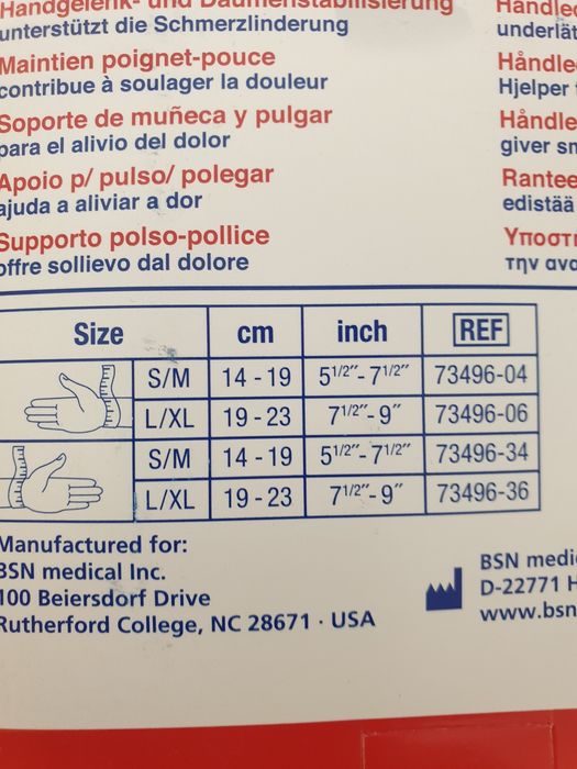 Orteza nadgarstek z kciukiem L/XL lewa