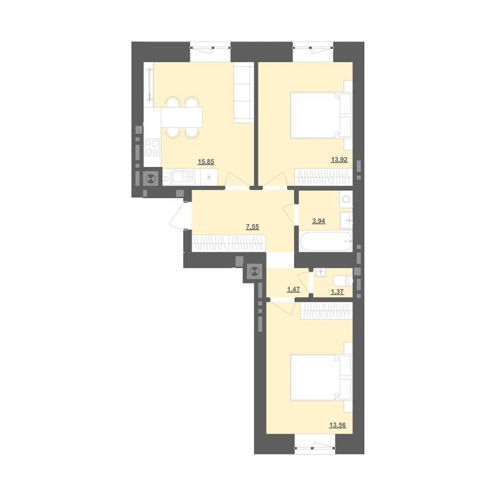 2-rooms apartment apartment by the address st. Sadovaya (area 57,7 m²) - Atlanta.ua - photo 8