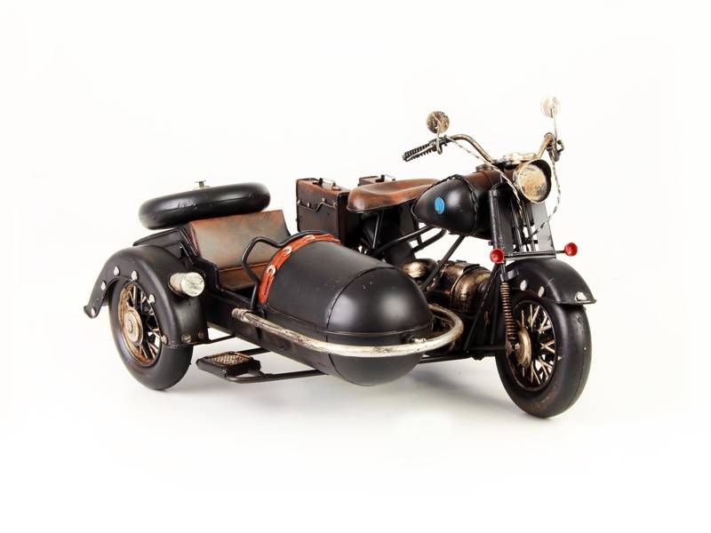 Modelo de metal - Mota vintage com sidecar 2