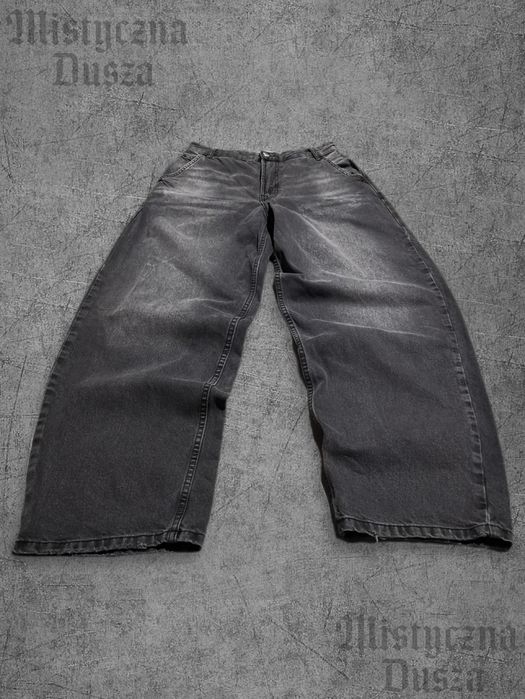 Spodnie jeansowe baggy wide leg balloon pants skater y2k SWAG grunge street opium